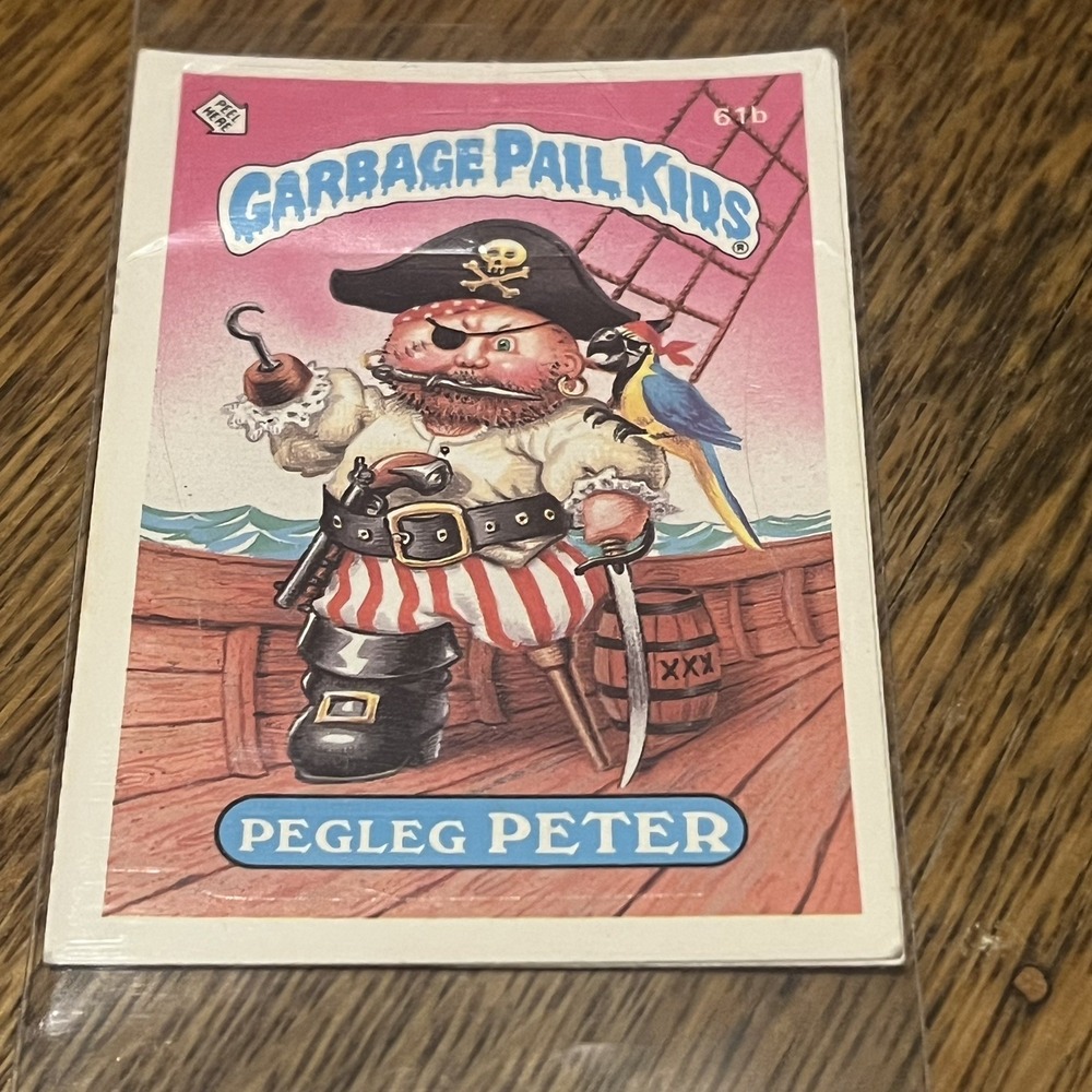 Vintage 1985 Topps GPK Garbage Pail Kids Series 1 #61b Pegleg Peter UK Mini